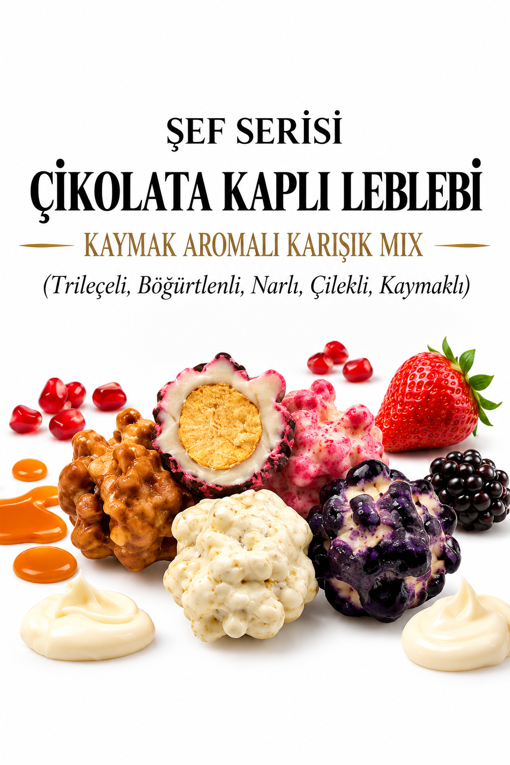 Şef Serisi – Çikolata Kaplı Kaymak Aromalı Karışık Mix Leblebi